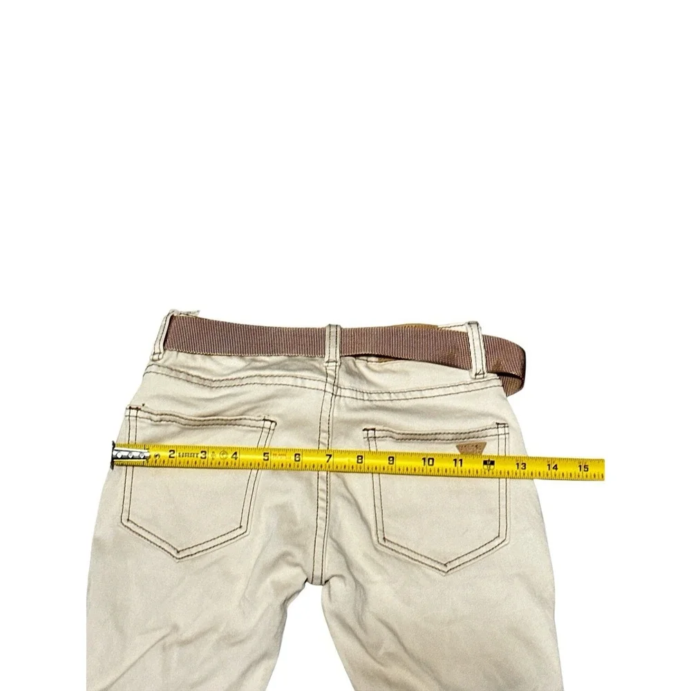 Celebrity Ace‎ GIRLS Size 8 Beige Cargo Pants W/ Belt Cot/Ray/Spandex RN155336